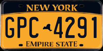 NY license plate GPC4291
