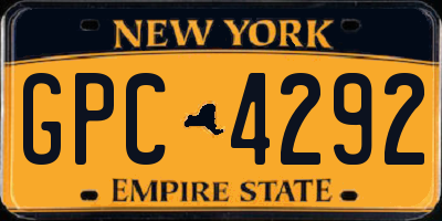 NY license plate GPC4292