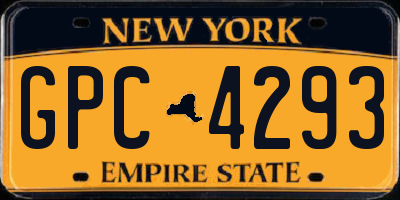 NY license plate GPC4293