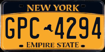 NY license plate GPC4294