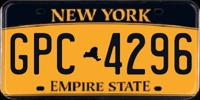 NY license plate GPC4296