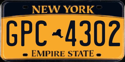 NY license plate GPC4302