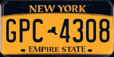 NY license plate GPC4308