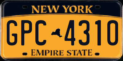 NY license plate GPC4310