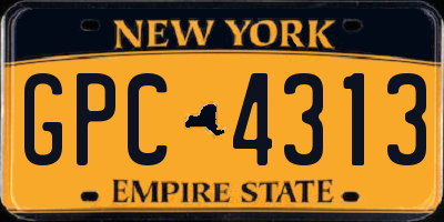 NY license plate GPC4313