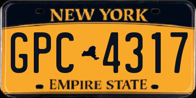 NY license plate GPC4317