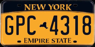 NY license plate GPC4318
