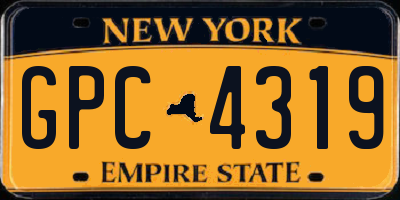 NY license plate GPC4319