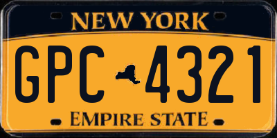 NY license plate GPC4321