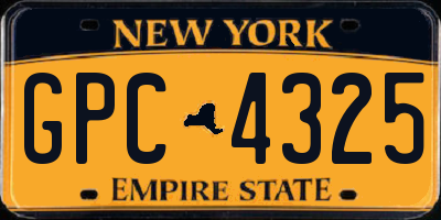 NY license plate GPC4325