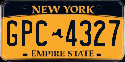 NY license plate GPC4327