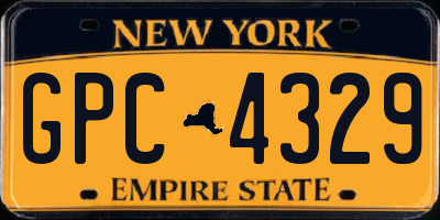 NY license plate GPC4329
