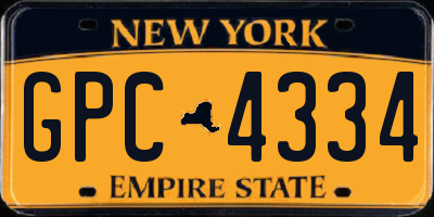 NY license plate GPC4334