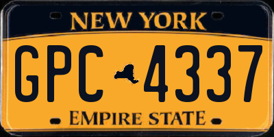 NY license plate GPC4337