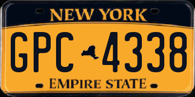 NY license plate GPC4338