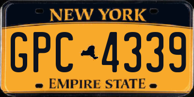 NY license plate GPC4339