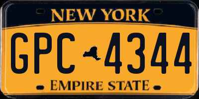 NY license plate GPC4344