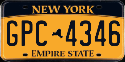 NY license plate GPC4346