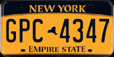 NY license plate GPC4347