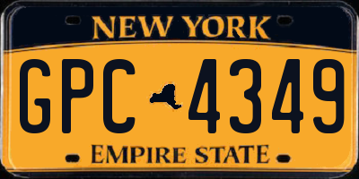 NY license plate GPC4349