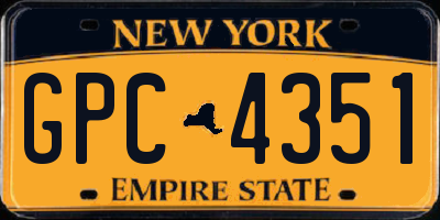 NY license plate GPC4351