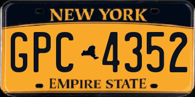 NY license plate GPC4352