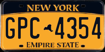 NY license plate GPC4354