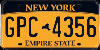 NY license plate GPC4356