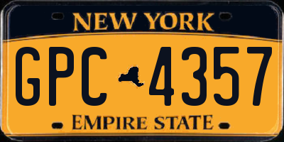 NY license plate GPC4357