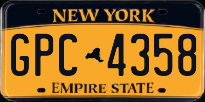 NY license plate GPC4358