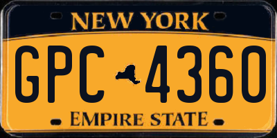 NY license plate GPC4360