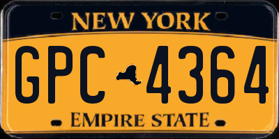 NY license plate GPC4364