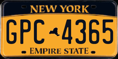 NY license plate GPC4365