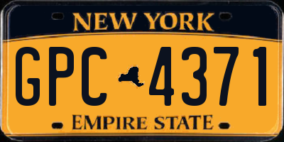 NY license plate GPC4371