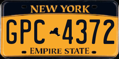 NY license plate GPC4372