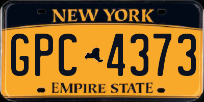 NY license plate GPC4373