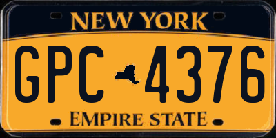 NY license plate GPC4376