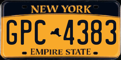 NY license plate GPC4383