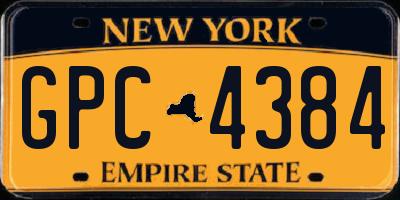 NY license plate GPC4384