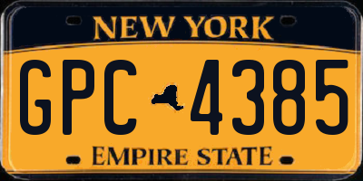 NY license plate GPC4385