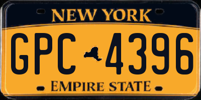NY license plate GPC4396