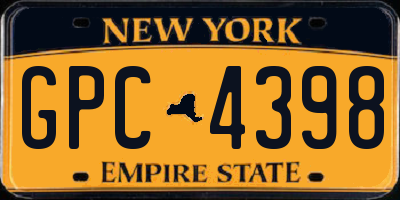 NY license plate GPC4398