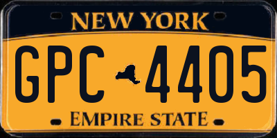 NY license plate GPC4405