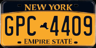 NY license plate GPC4409