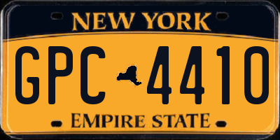 NY license plate GPC4410