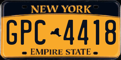 NY license plate GPC4418