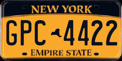 NY license plate GPC4422