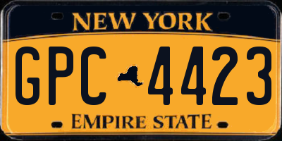 NY license plate GPC4423