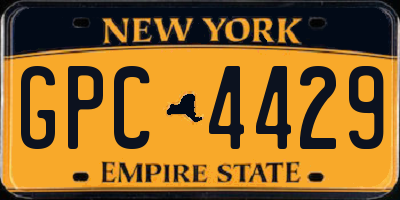 NY license plate GPC4429