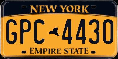 NY license plate GPC4430